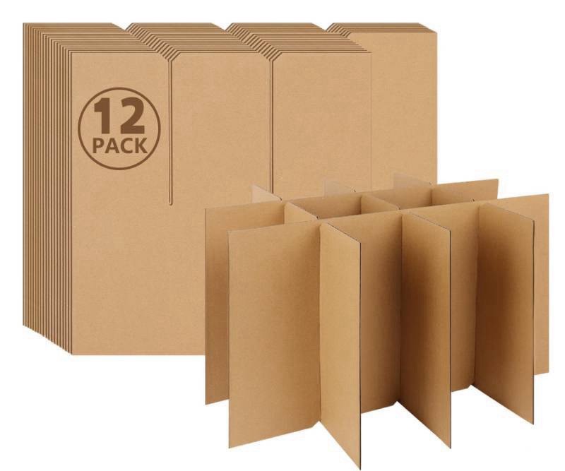 12 Sets Wine Glass Box Dividers for Moving Shipping Storage 16x12x12" Box