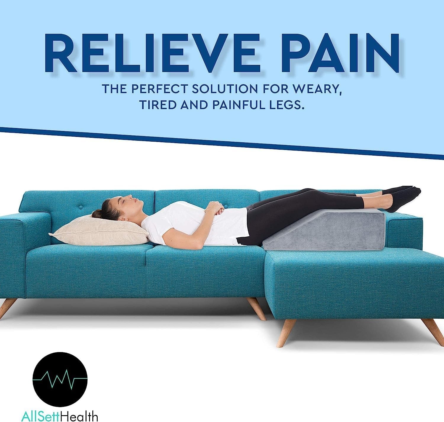 Leg Elevation Pillow - Memory Foam Leg Elevating Pillow | Leg Rest Wedge