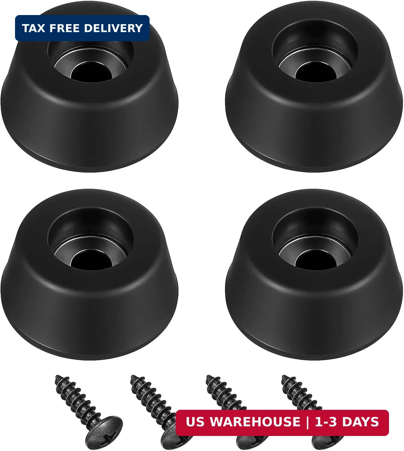 4Pcs Heavy-Duty Rubber Feet Speaker Isolation Pads with Stainless Steel Screws f