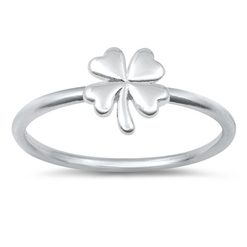 Plain Clover Lucky Charm Design .925 Sterling Silver  Band Ring Sizes 2-10 NEW