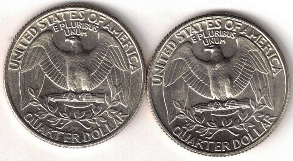 1981-D+P Brilliant Uncirculated Two Washington Quarters!
