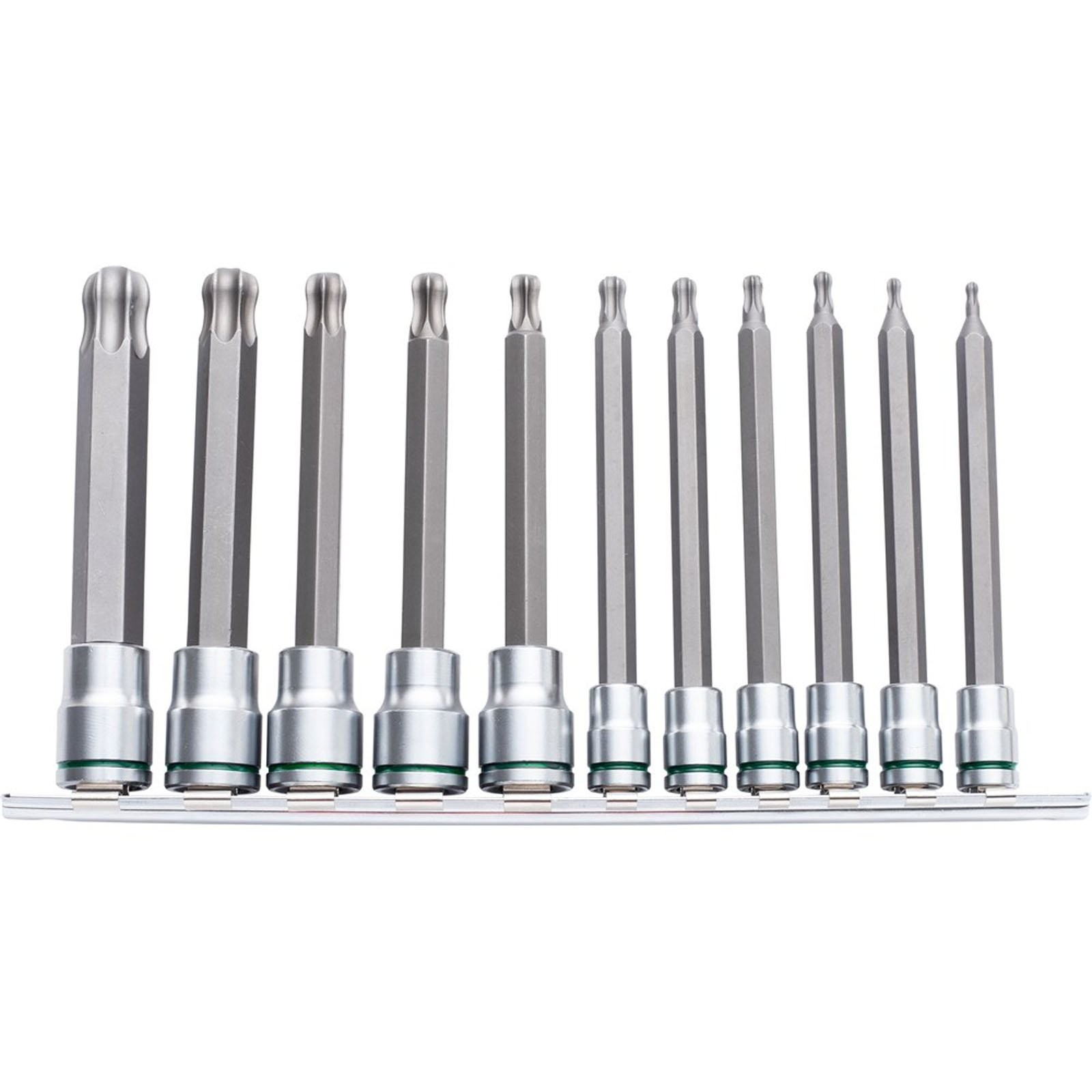 Kincrome 11PC 1/4″ & 3/8″ Drive Ball‑End TORX Bit Socket Set Long Series K5525