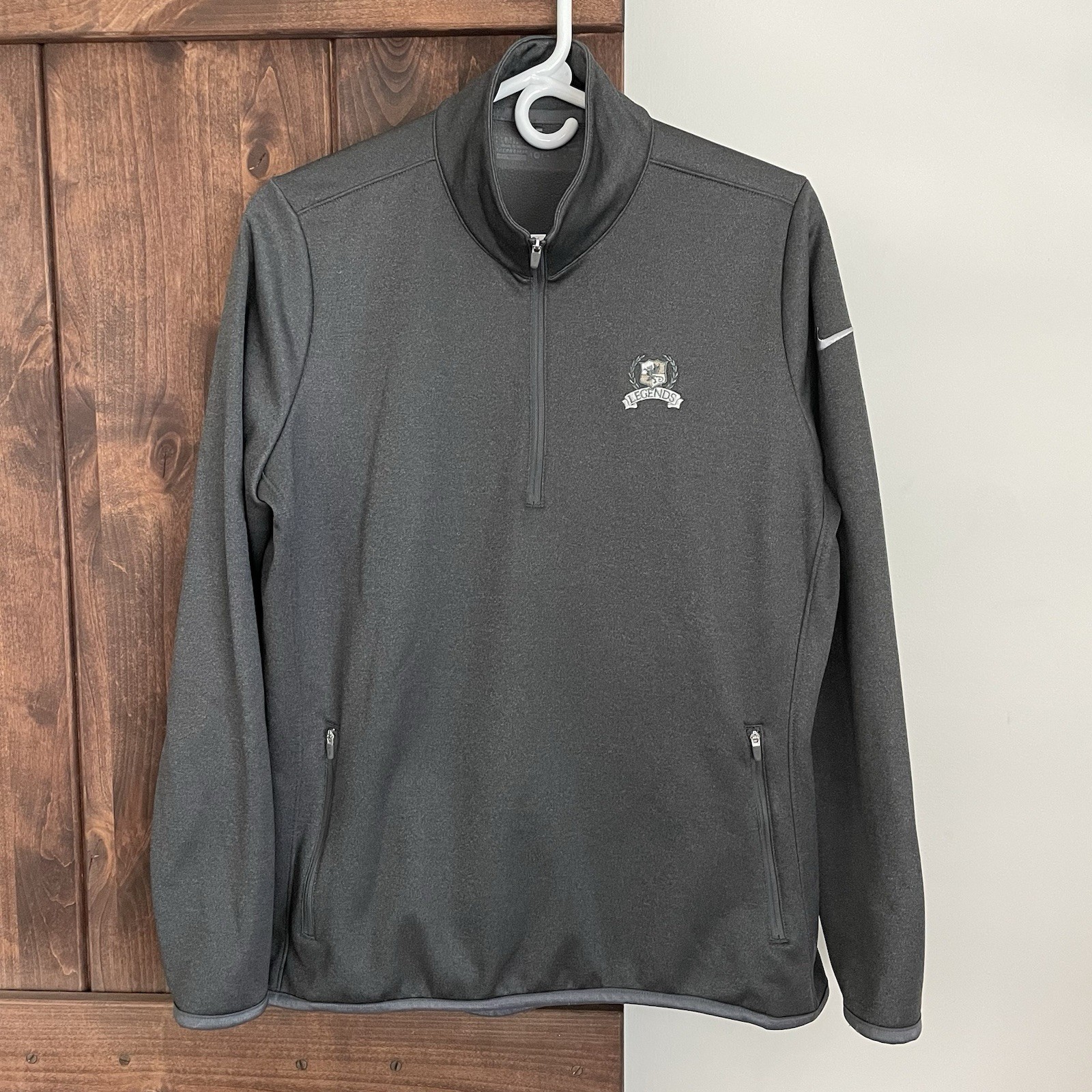 Womens Nike Golf Jacket Legends Golf Club Size XL 1/4 Zip Gray Therma-Fit