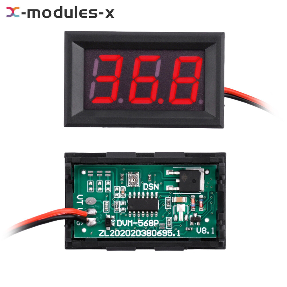 0.56 inch 2 Wire Digital Display DC Voltage Meter Voltmeter 3-Digit DC 5-120V