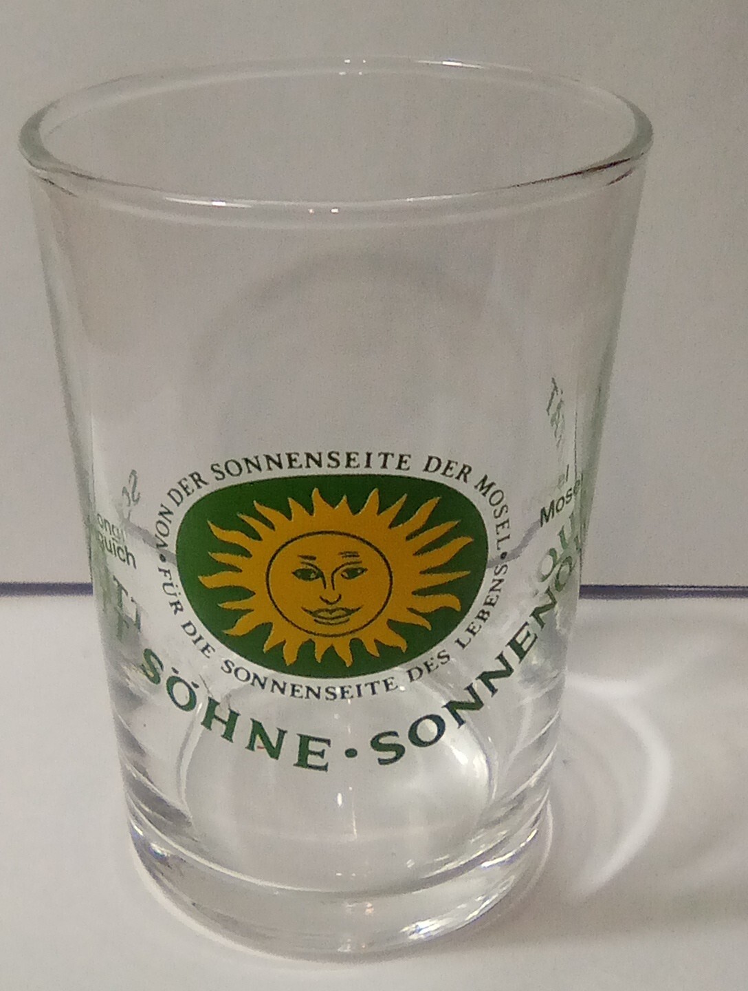W. GERMANY SCHMITT SOHNE SONNENQUALITAT LOGO SHOT GLASS GREAT FOR ANY COLLECTION