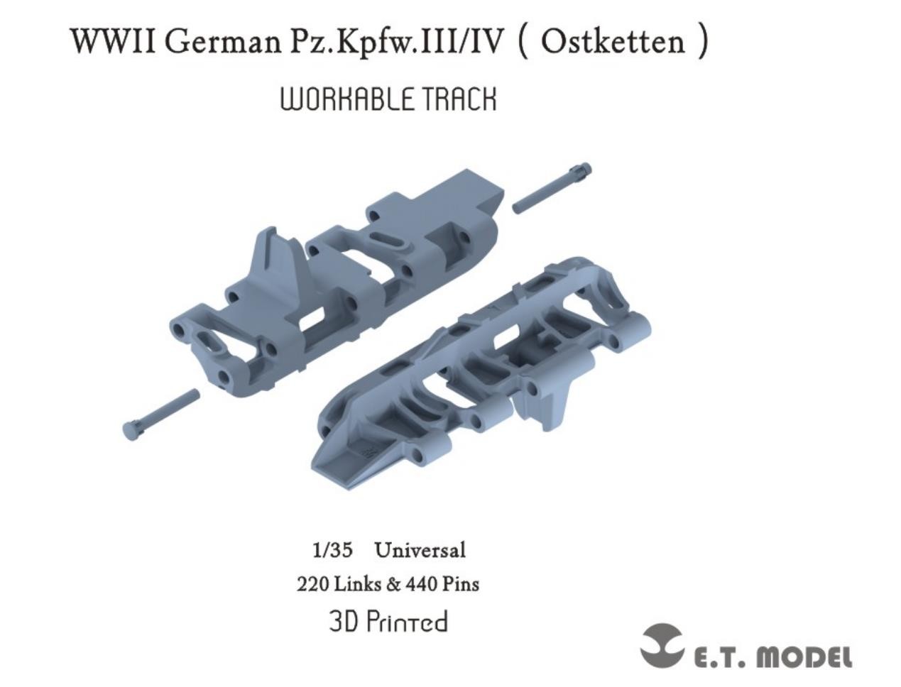 ET MODEL P35-044 1/35 WWII German Pz.Kpfw.III/IV（Ostketten）Workable Track