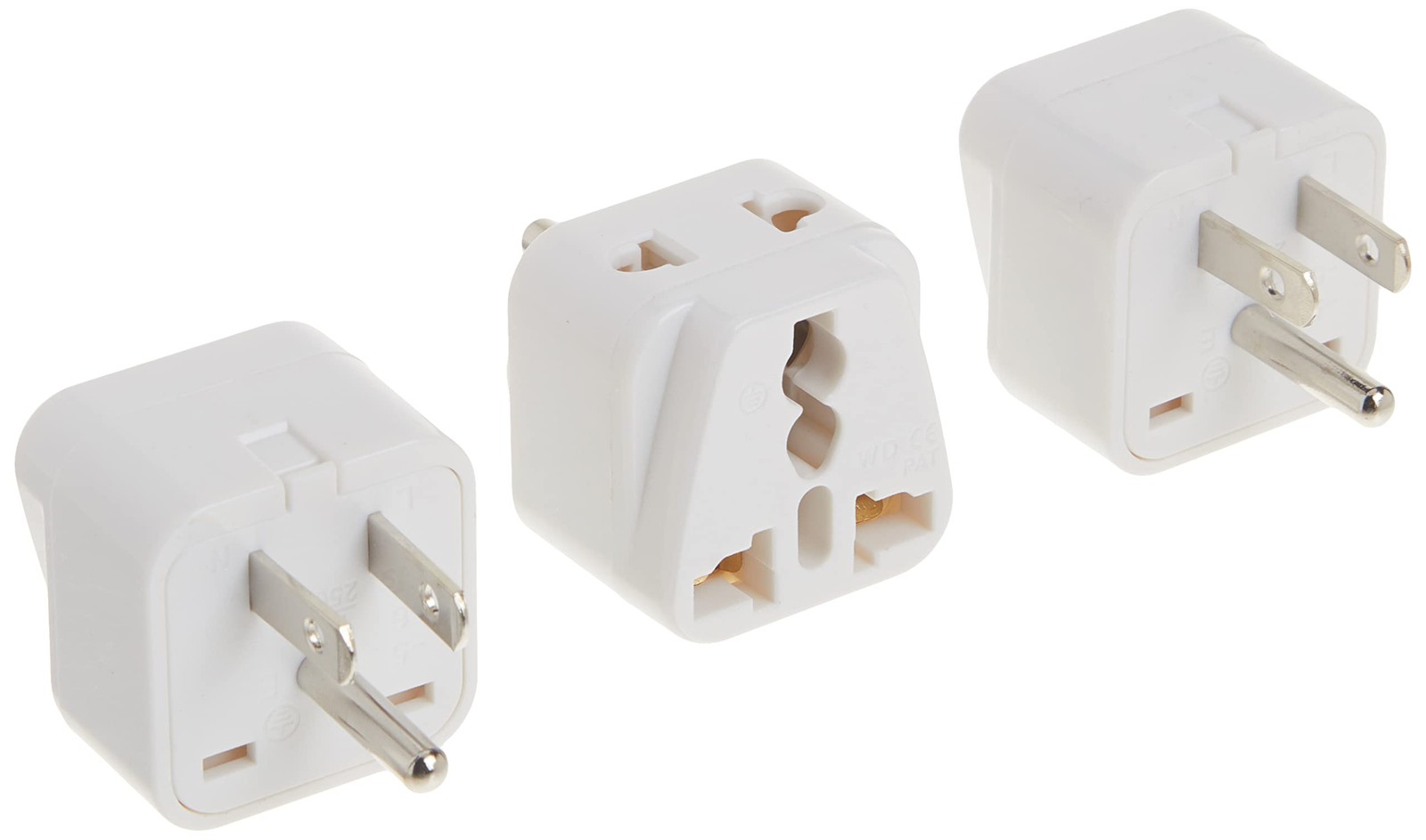 USA, Canada Travel Grounded Universal 2 Inputs Power Plug Adapter - 3 Pack - ...
