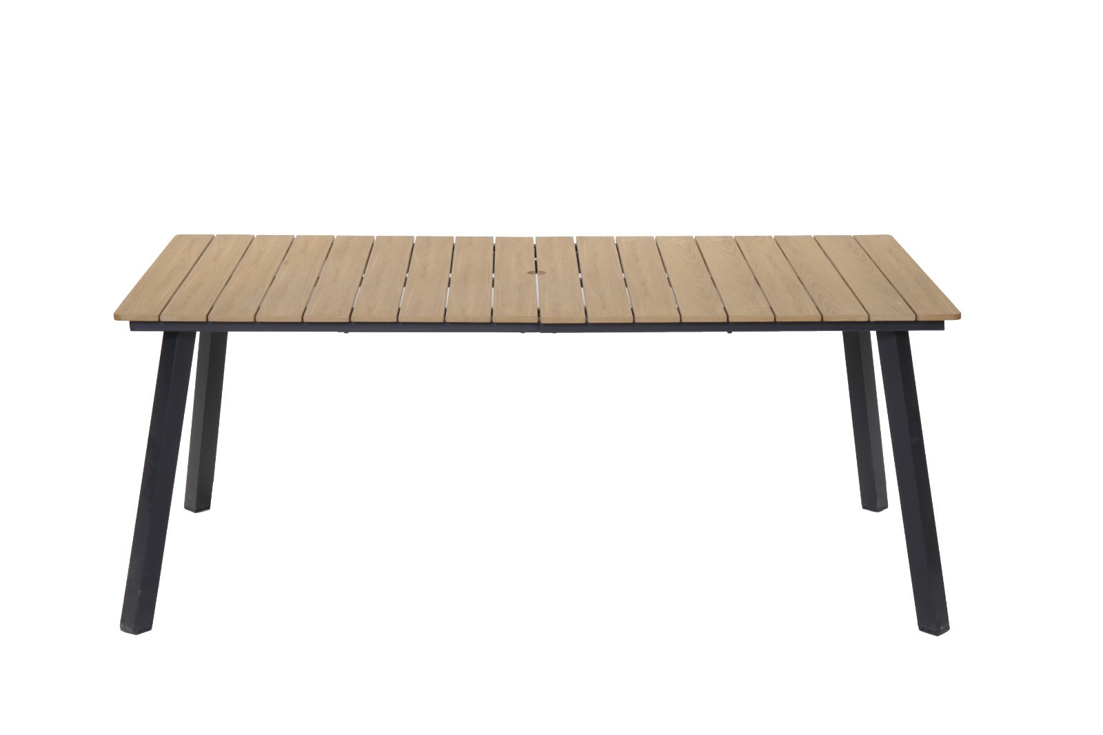 Yellow Space-Saving Folding Dining Table for 4-6, Steel Frame Umbrella Hole