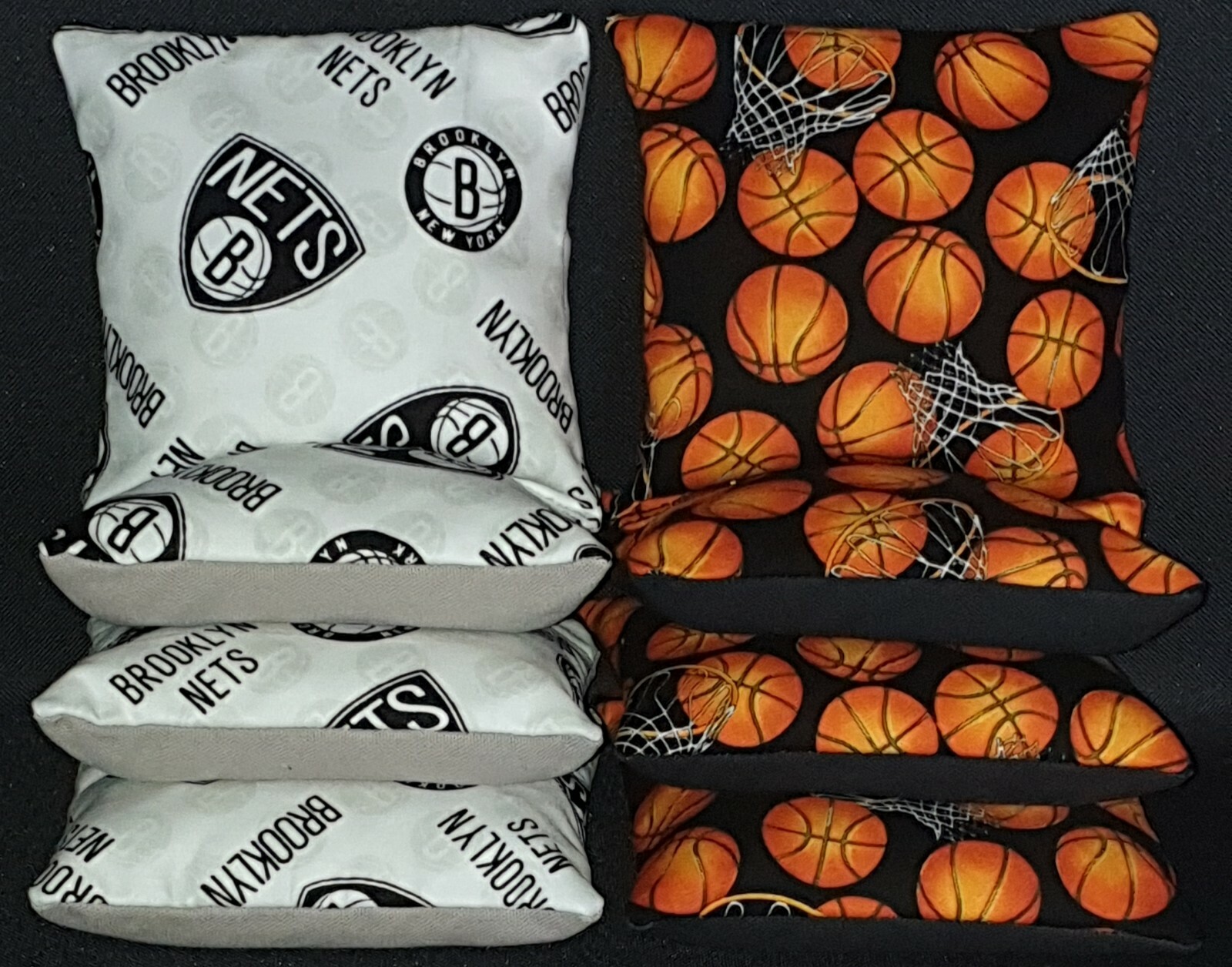 Set Of 8 Brooklyn Nets Cornhole Bean Bags FREE SHIPPING