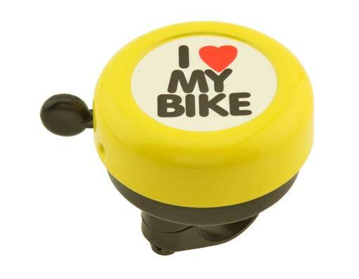 Bike I Love My Bicycle Bell Yellow. bike part ,bicycle parts.
