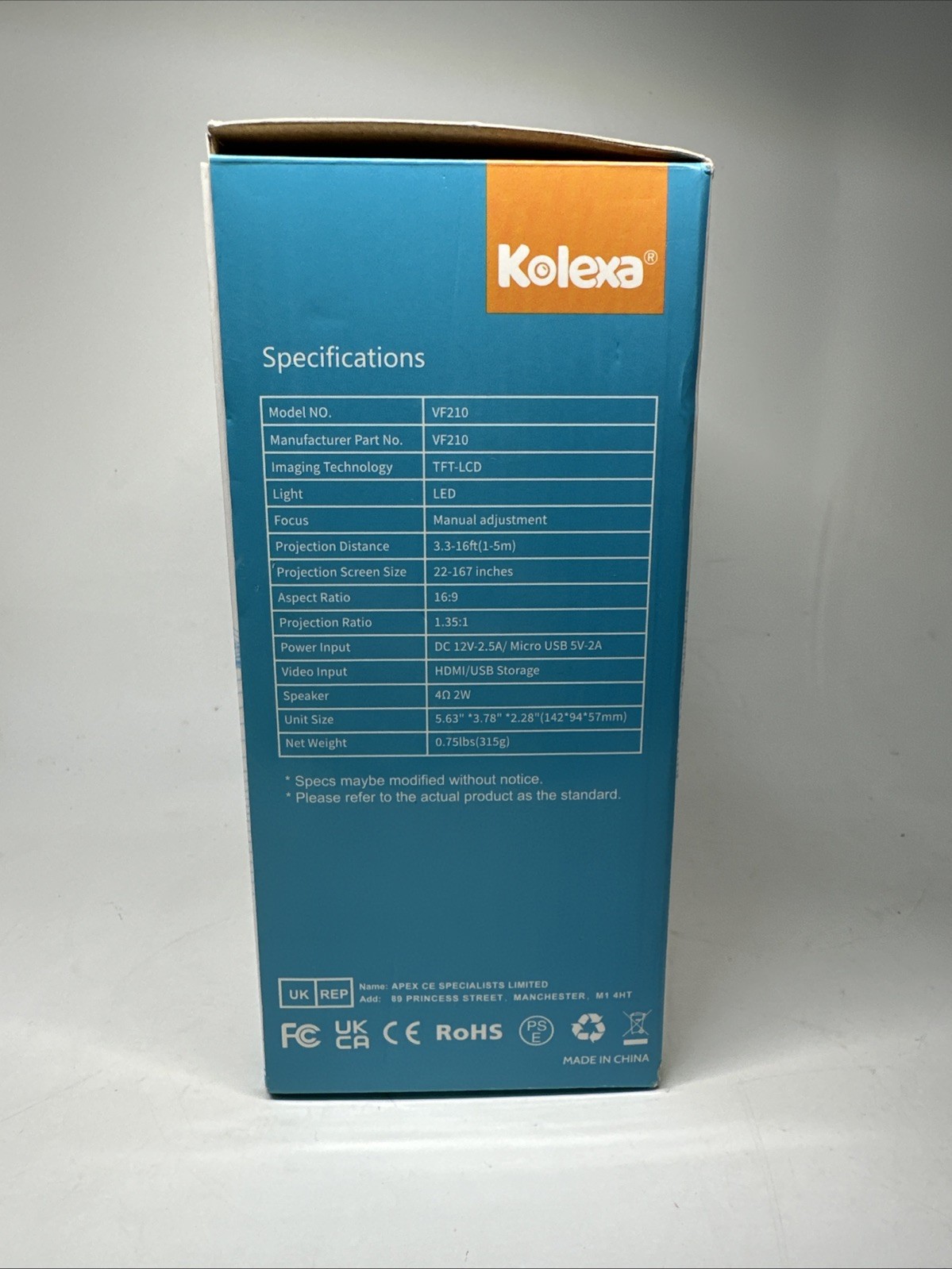 LED PROJECTOR Kolexa VF210