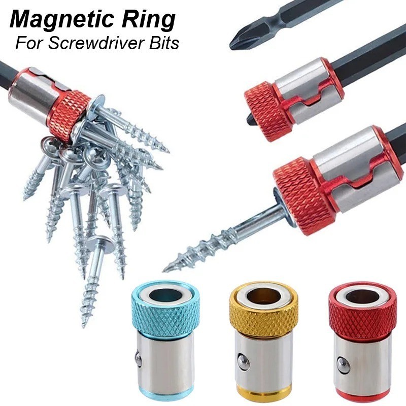 1 to 6 Screwdriver Head Magnetic Ring Pivoting Bit Tip Screw Holder Magnetizer