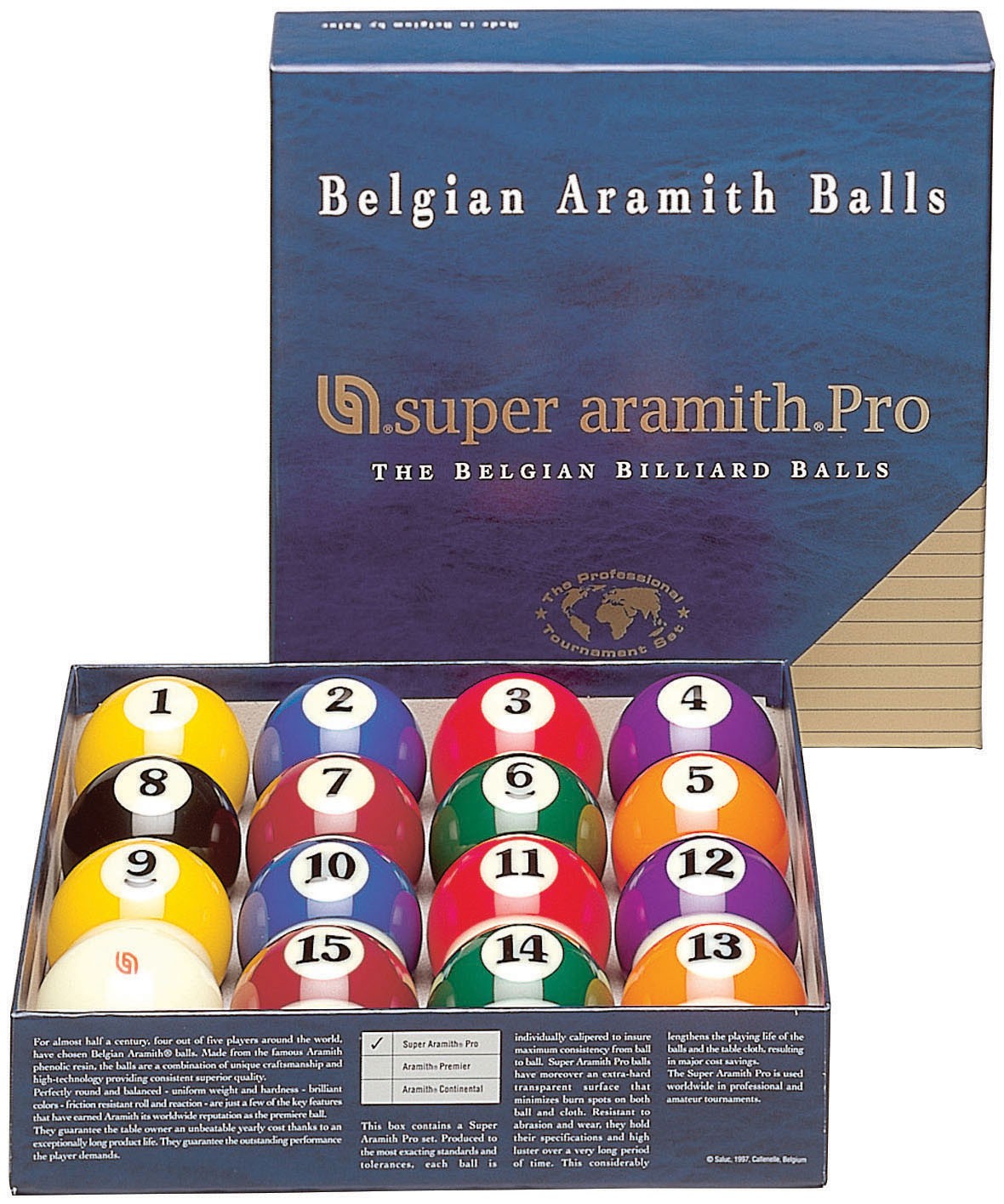 Genuine Belgian Super Aramith Pro Pool/Billiard Ball Set (Phenolic Resin)