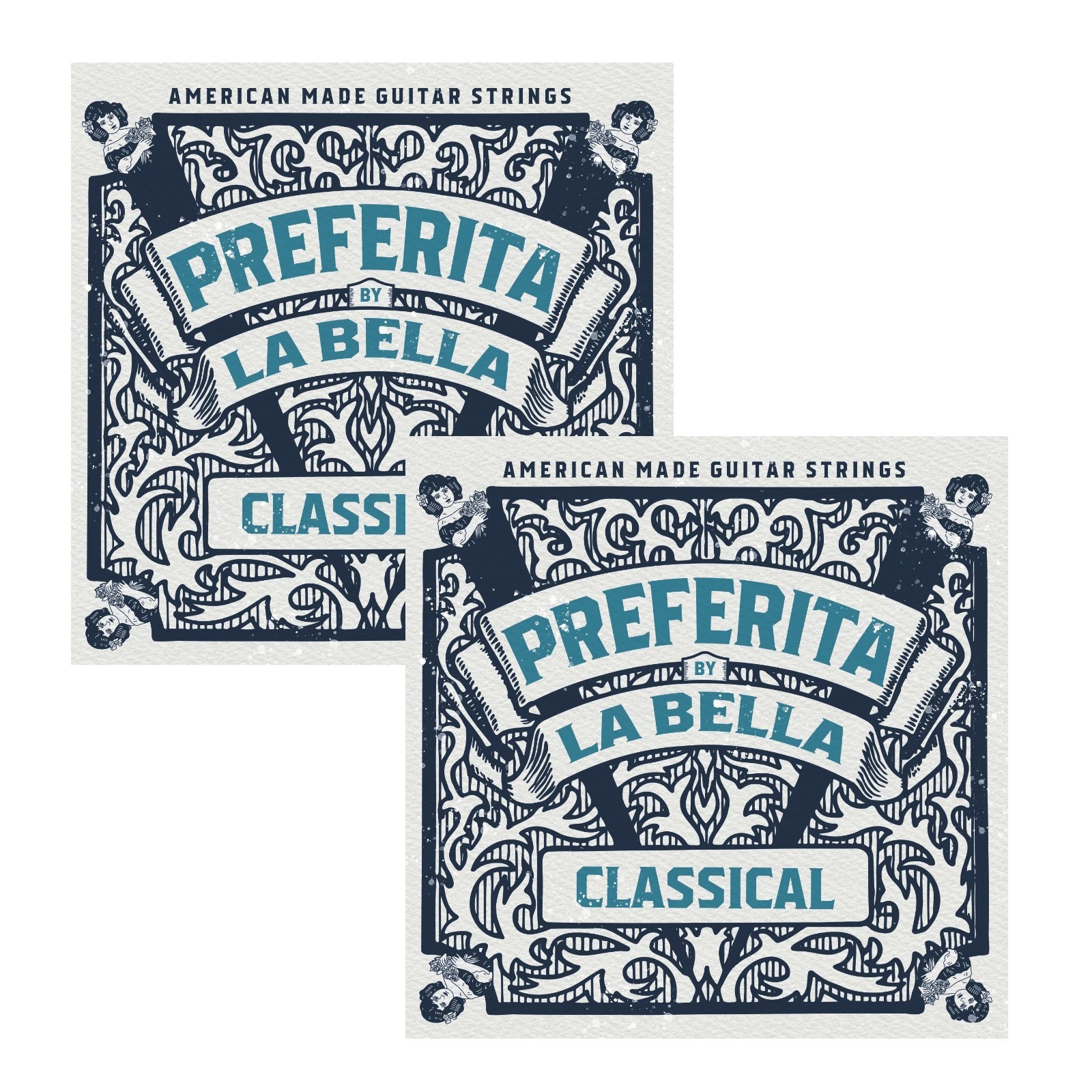 (2 Pack) La Bella 1-P Preferita Classical Guitar Strings Nylon Full Set