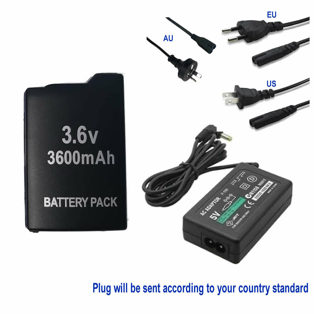 Battery for Sony PSP1000 PSP-110 (1001, 1002 1003 1004, 1005) PSP Fat +AC Power