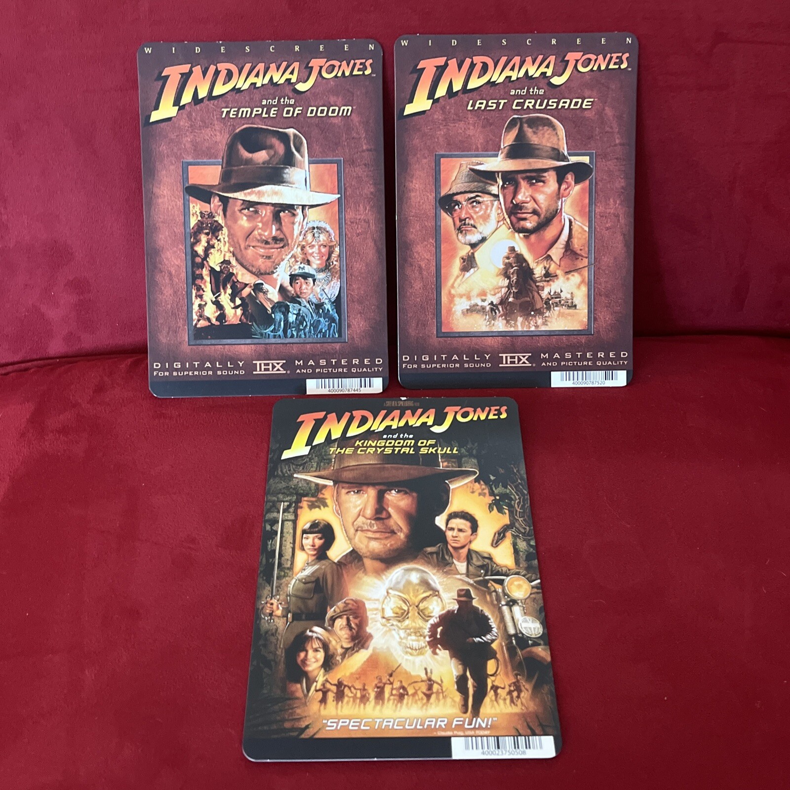 Blockbuster Movie Backer Card Mini Poster Art 5.5” x 8” Indiana Jones Lot of 3