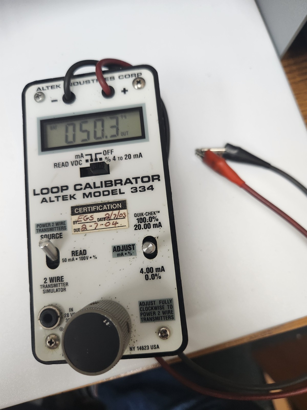 Altek 334 Milliamp Loop Calibrator