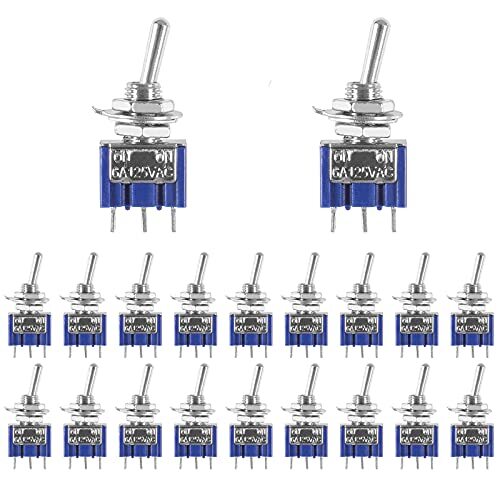 Aediko 20 Piezas Micro Interruptor De Palanca 3 Pines Spdt Tactil 2 Posicione...