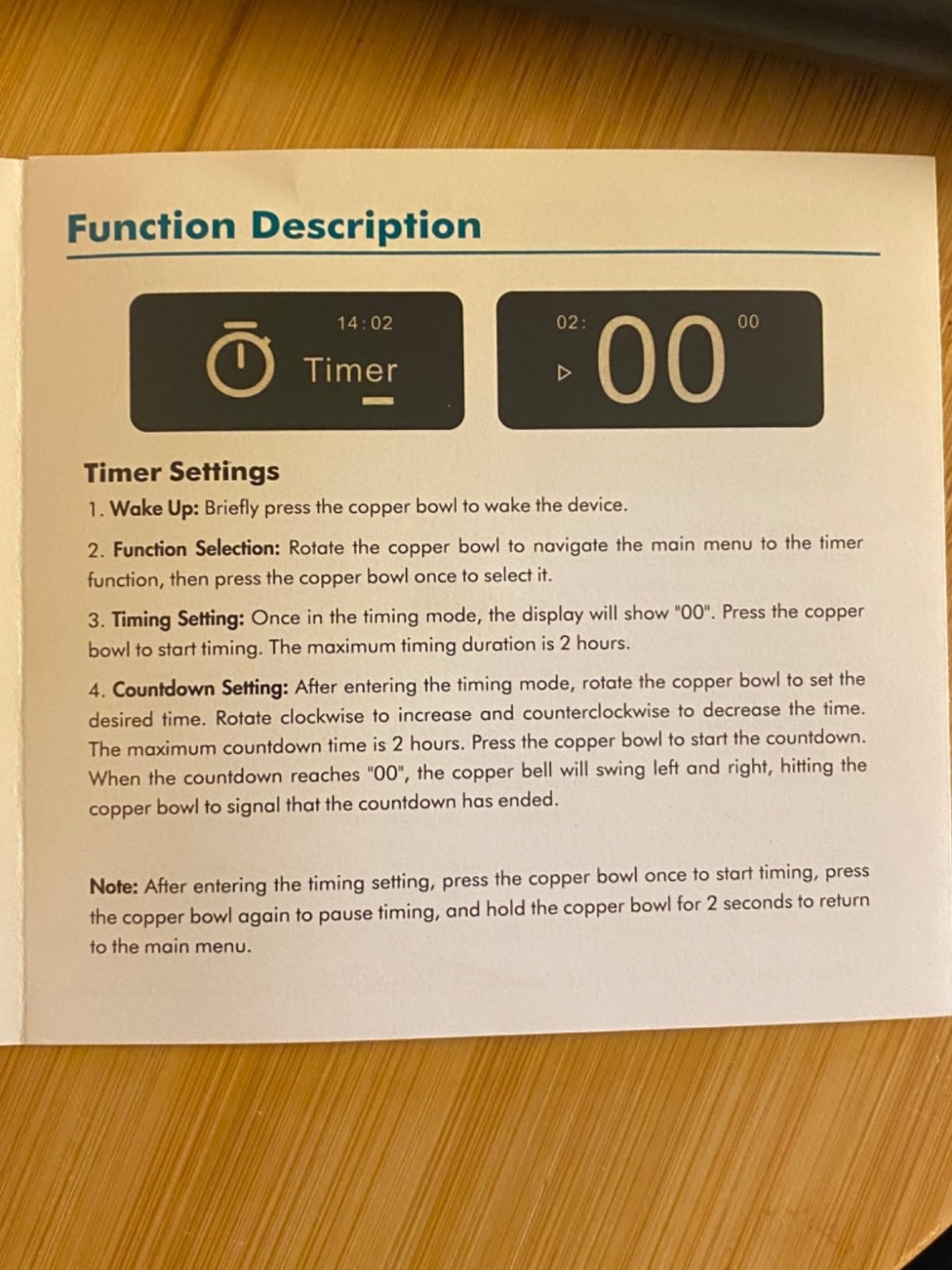 Pomodoro Timer - Genuine Walnut & Brass, for Productivity & Focus - Works