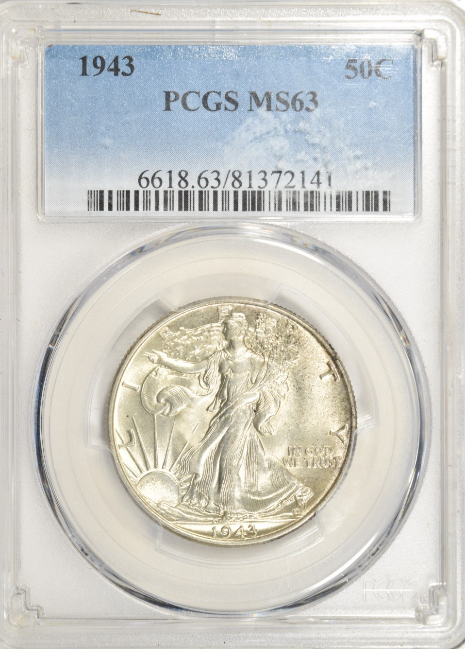 1943 WALKING LIBERTY HALF DOLLAR ~ PCGS MS63 ~ PRICED RIGHT!