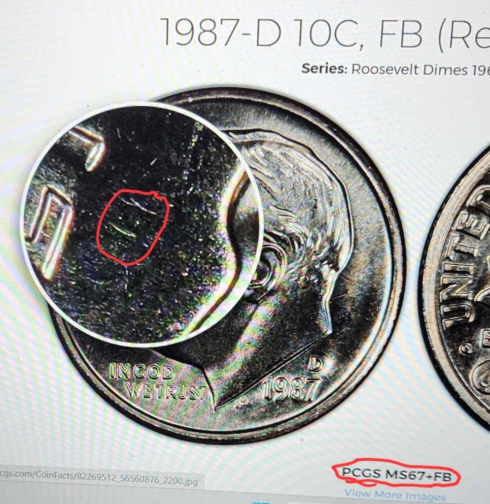 1987-D "FB/FT" FULL BAND/TORCH BU GEM ROOSEVELT DIME MUST SEE BEAUTIFUL DIME