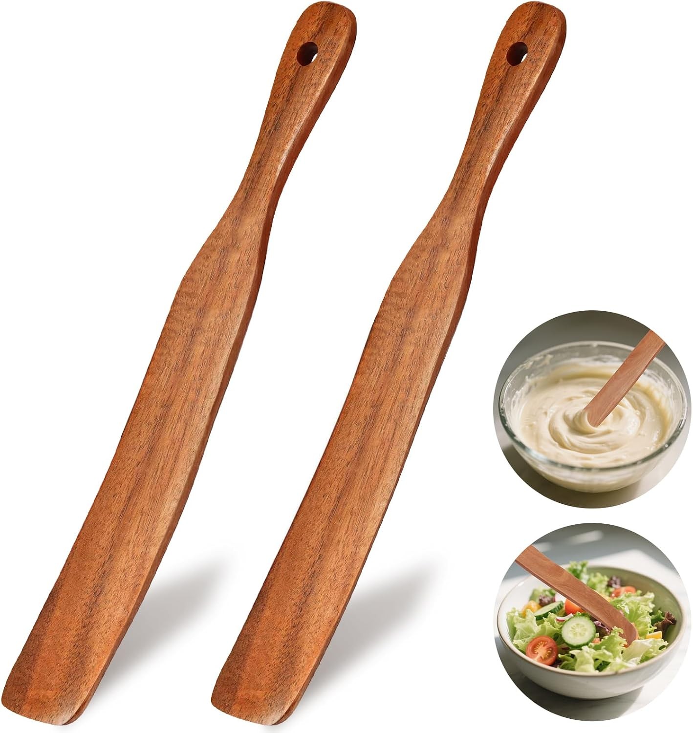 2Pcs Skinny Spurtle for Sourdough Starter, Reaching Bottom of Jars, Dough Whisk,