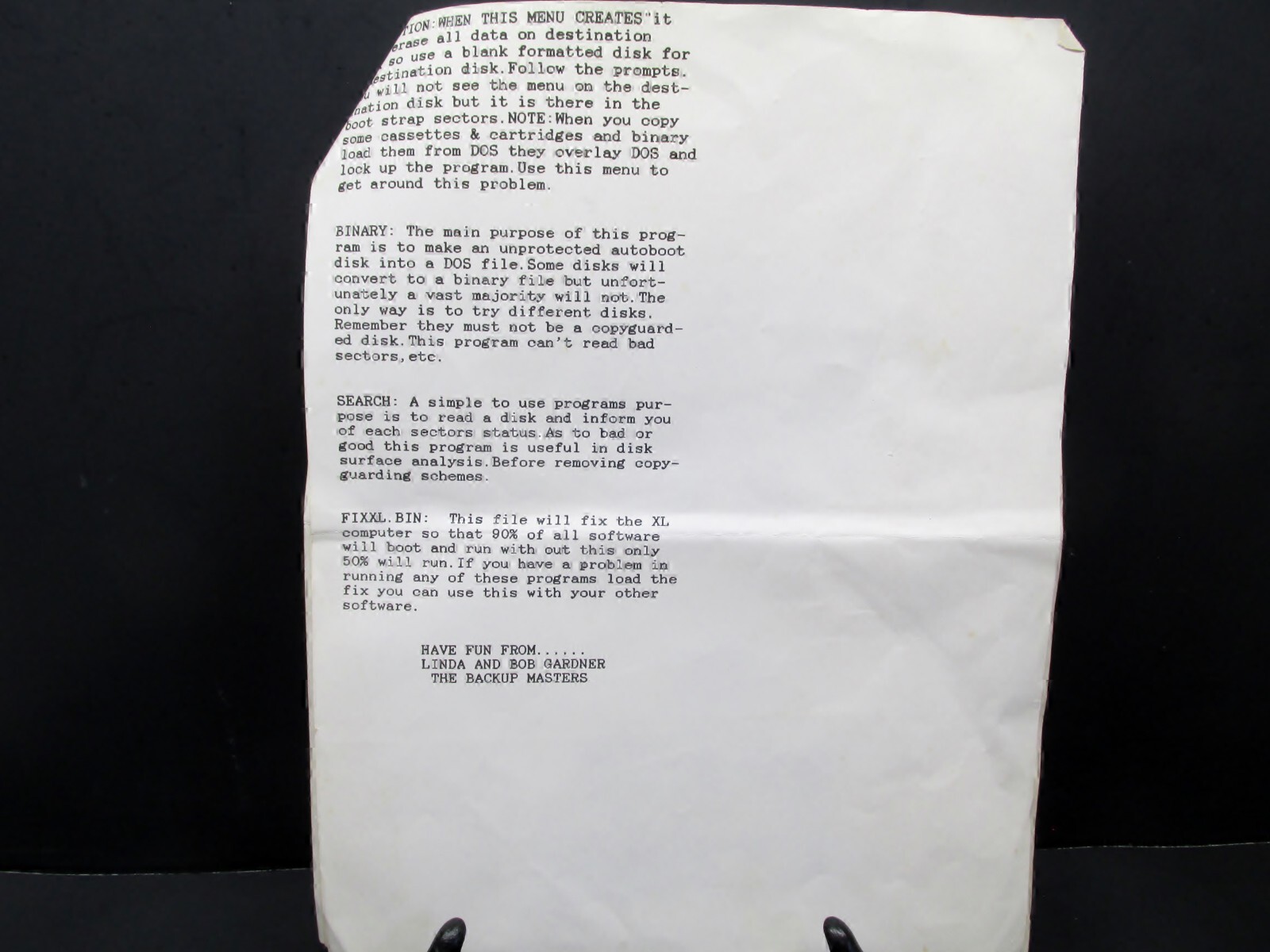 Pirate's Treasure Chest by Gardner Computing, Descriptions of 17 Programs, 1984