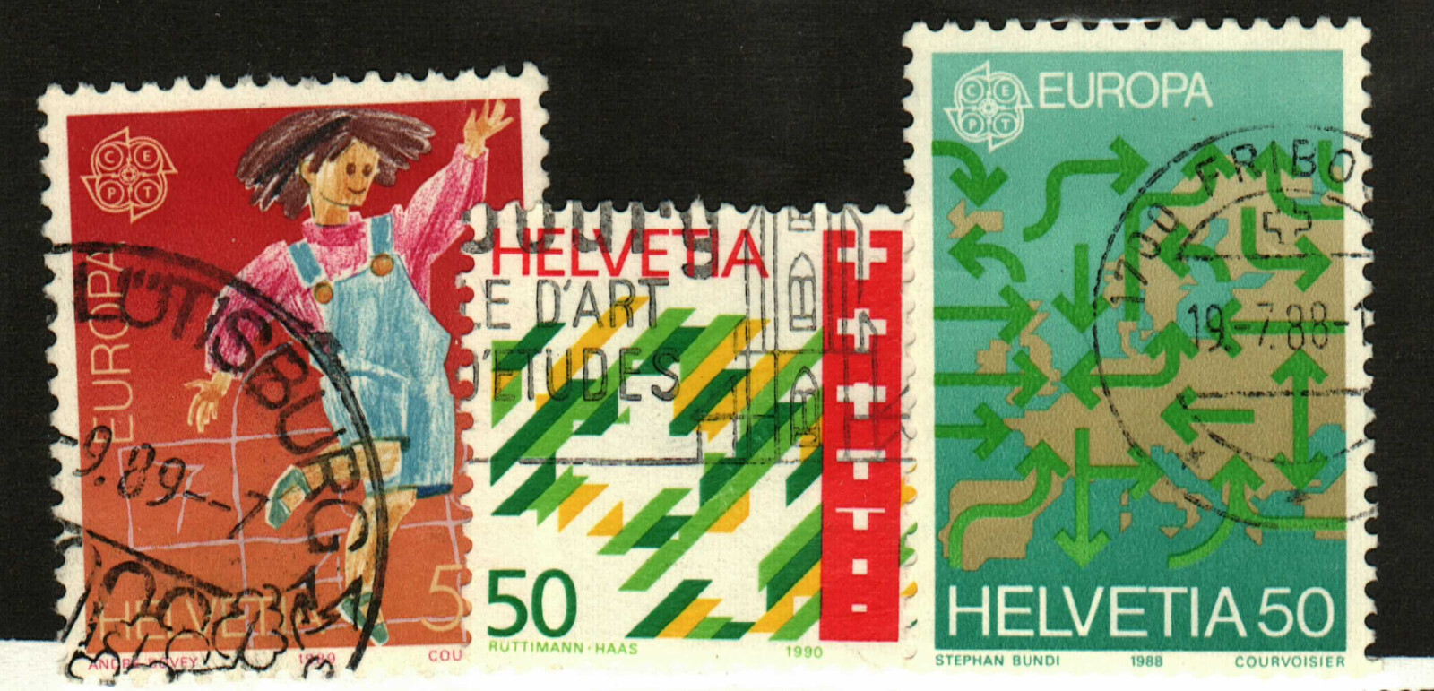 Switzerland #822, 834, 867 used