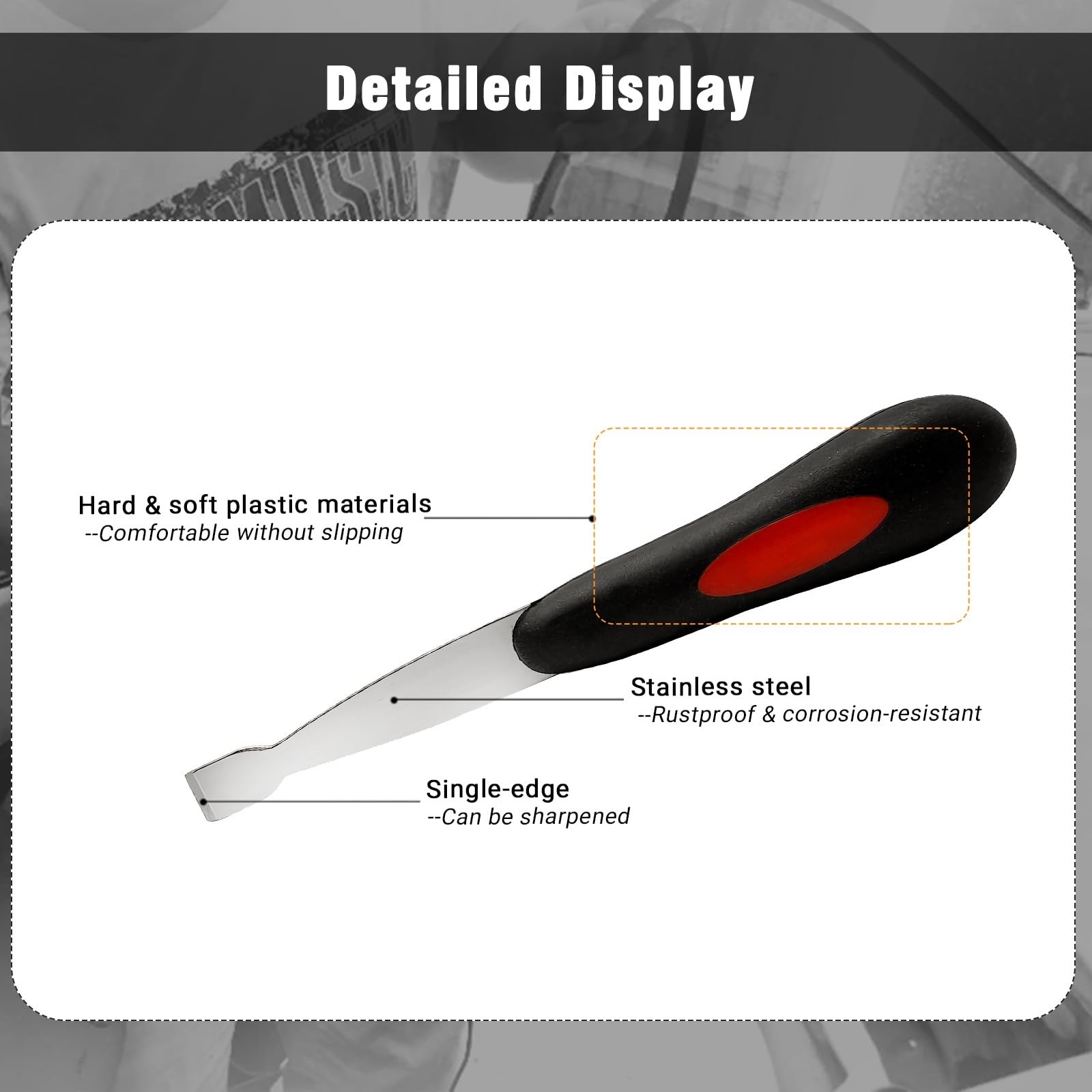 Windshield Urethane Scraper Tool Kit, Car Glass Bottom Glue Remover Tools, Wi...