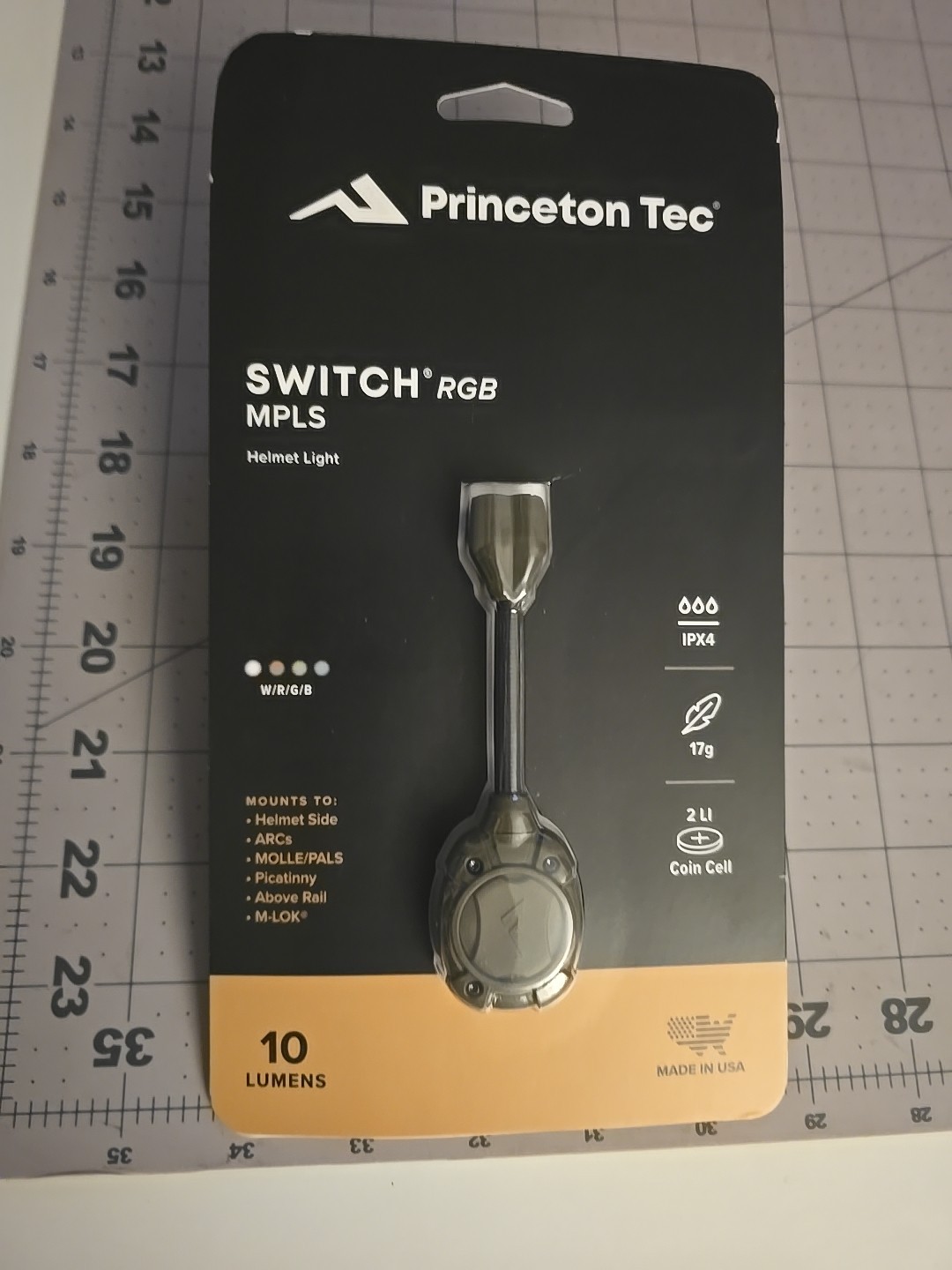 PRINCETON TEC SWITCH RGB MPLS HELMET LIGHT 10lm IPX4 TACTICAL LED Green - NEW