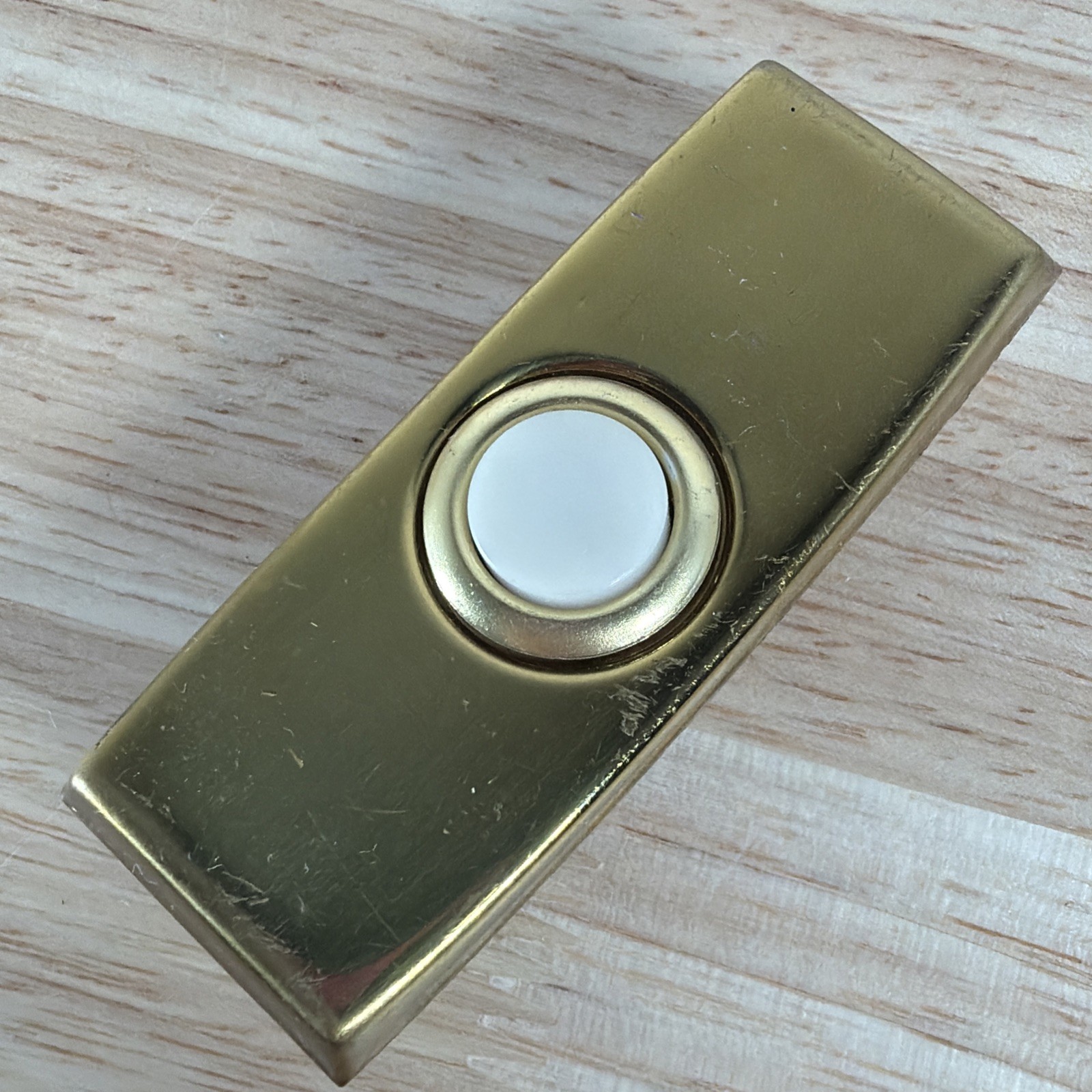 Vintage ART DECO polished Brass Doorbell  button Antique