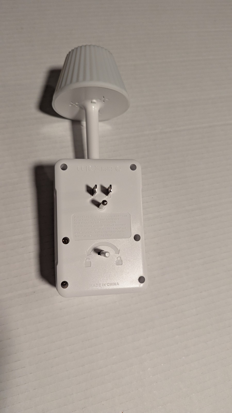 Surge Protector Outlet Expander, 4 Outlets 5 USB, Clock, Nightlight - White