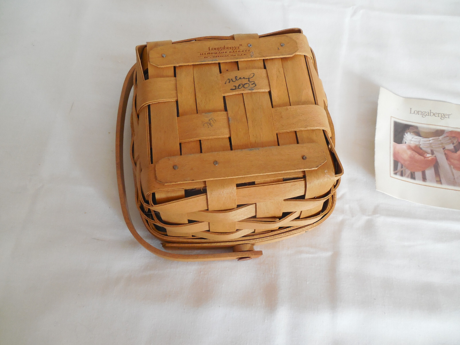 Nice Longaberger basket w/protector 2003 signed
