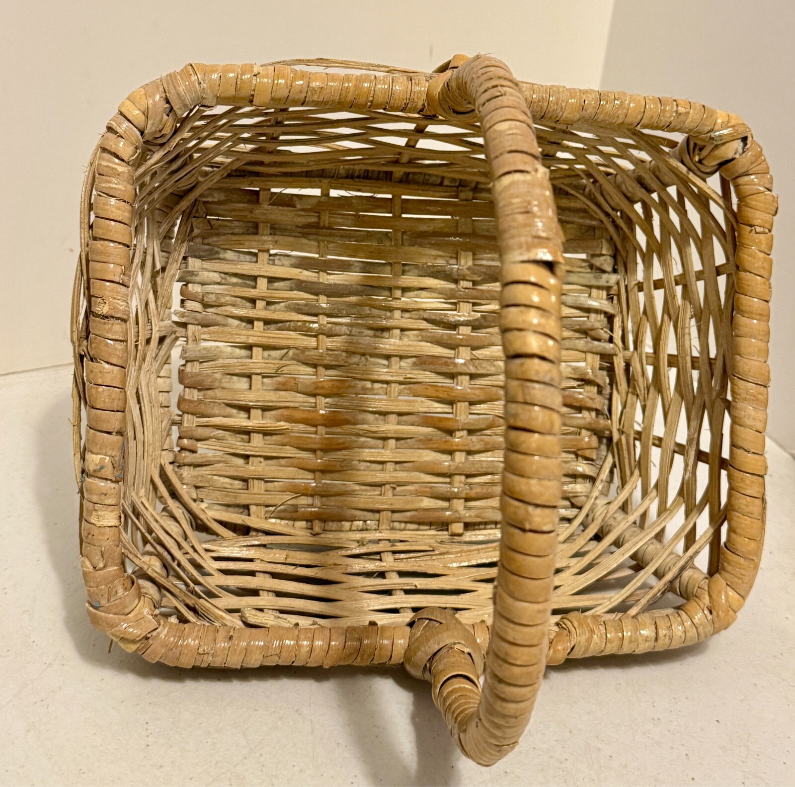 Wicker Woven Storage Basket 12" X 10” X 5” Rectangle 14" Tall with Handle