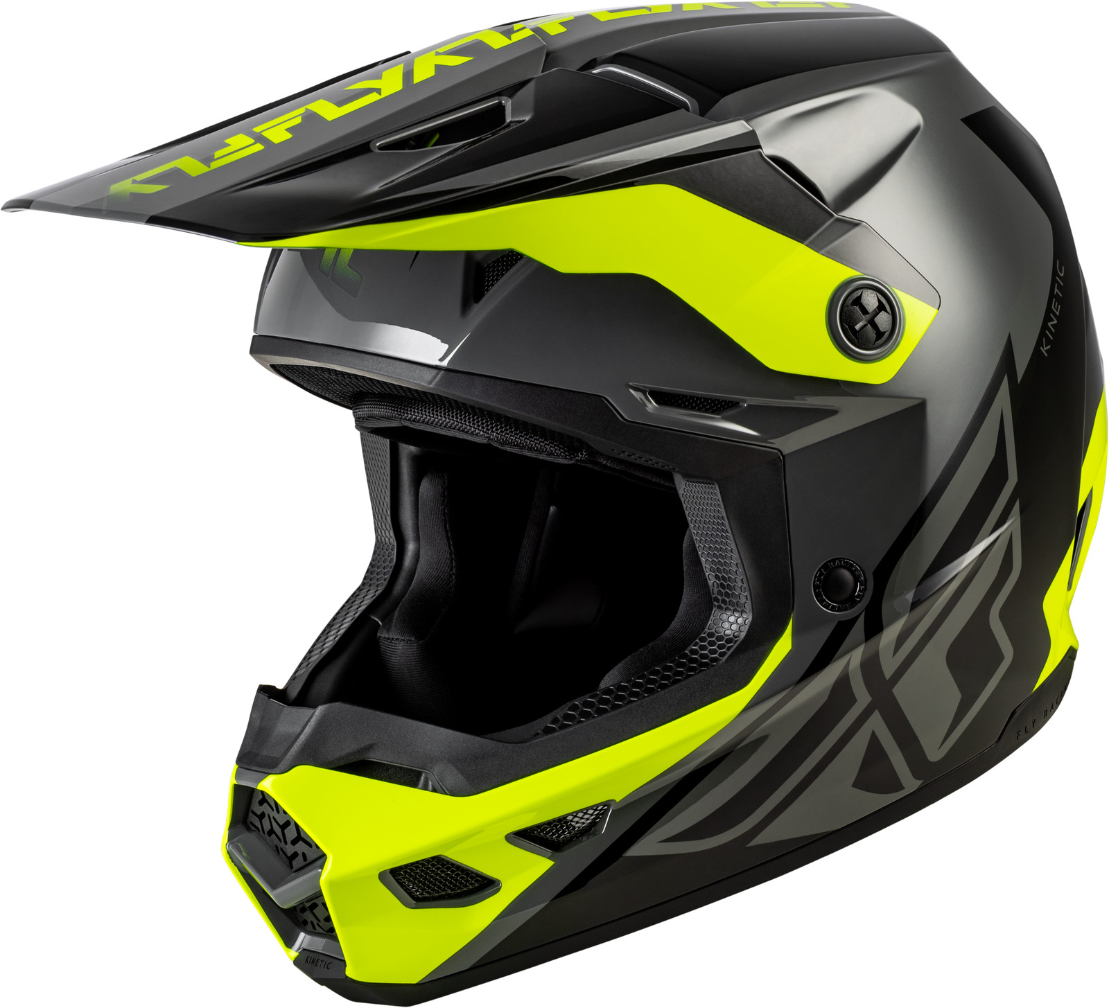 Kinetic Crest Helmet Grey/Black/Hi-Vis Yellow XS