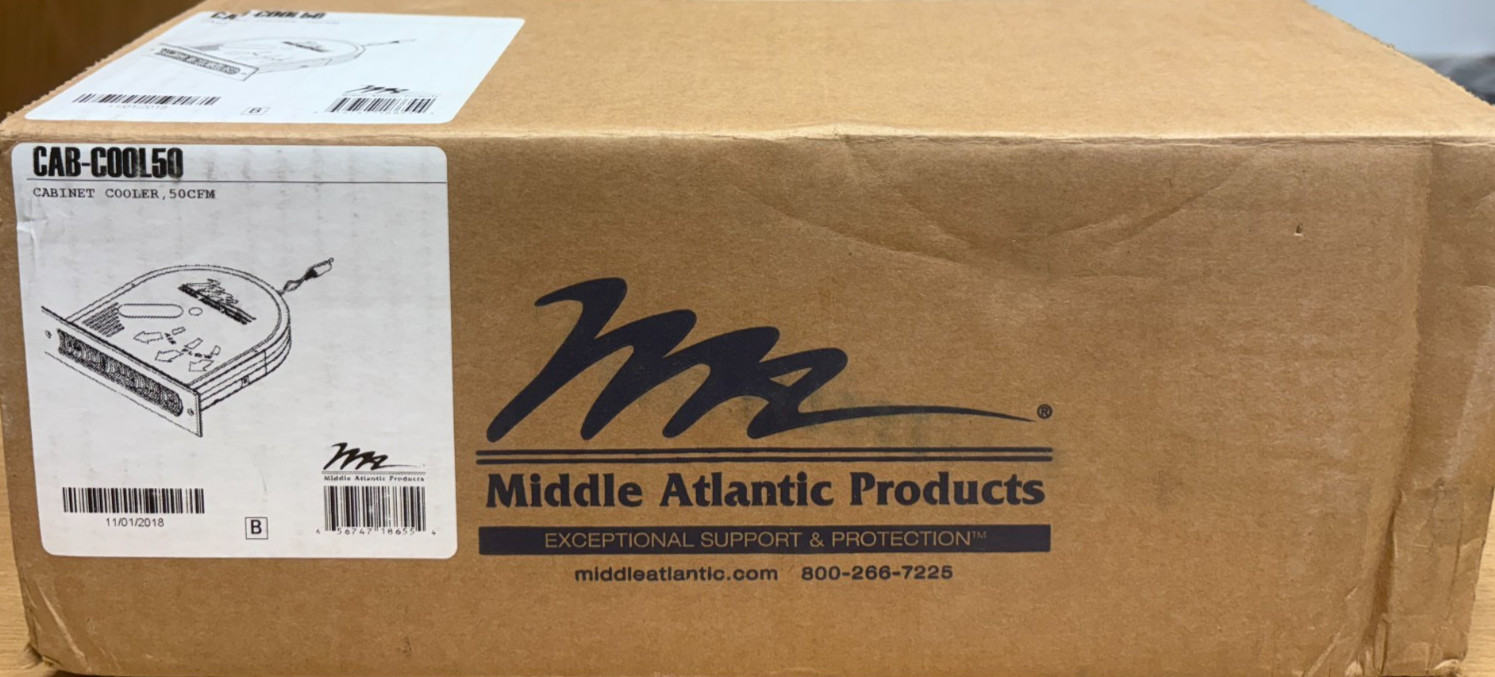 Middle Atlantic Products Rack mounted Cabinet Cooler (P/N: CAB-COOL50)