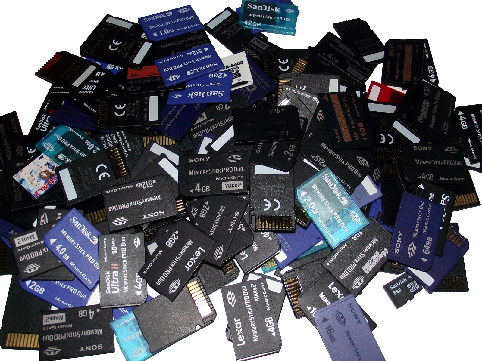 Genuine PSP Memory Stick Pro Duo Card Random Selection Sony Lexar Cybershot etc
