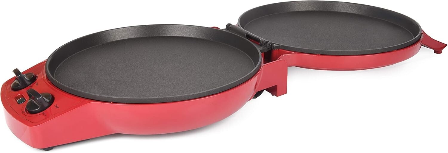 Convertible 12 Inch Pizza Cooker & Calzone Maker - Timer & Temperature Control