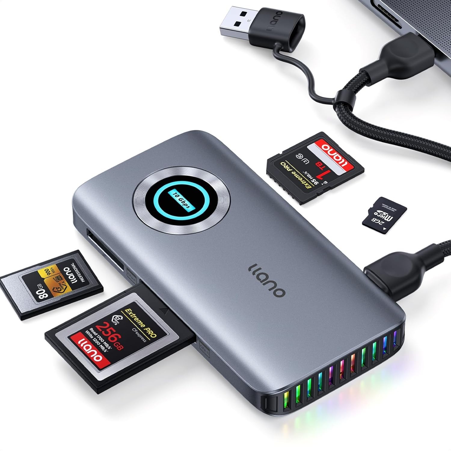 llano CFexpress USB 3.2 10Gbps 4-in-1 UHS-II SD and Micro SD/TF 4.0 Card Reader