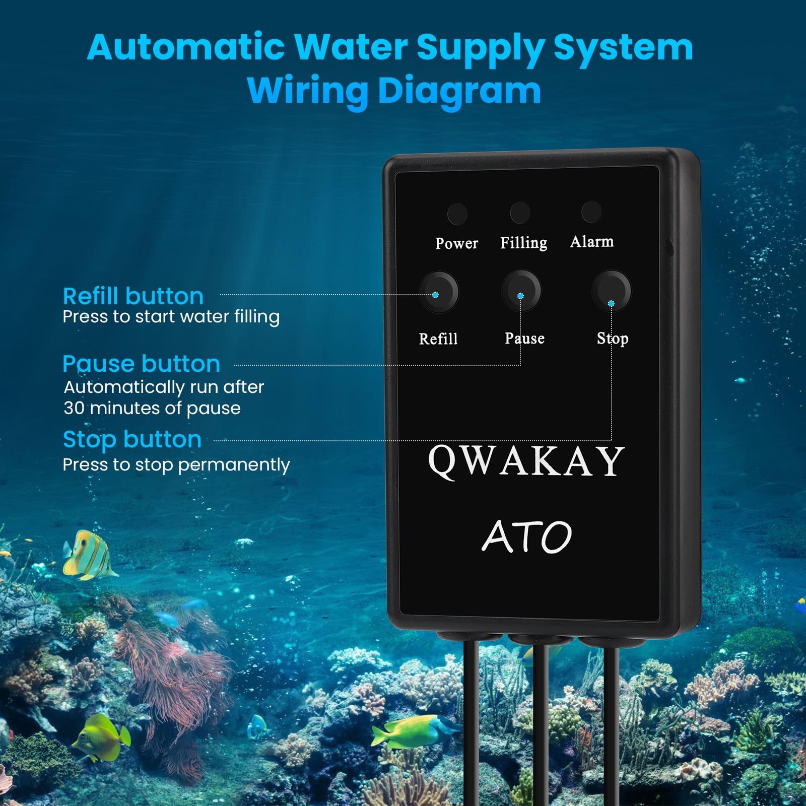 Auto Top Off System Aquarium - Smart Automatic ATO System for Fish Tank - Wat...