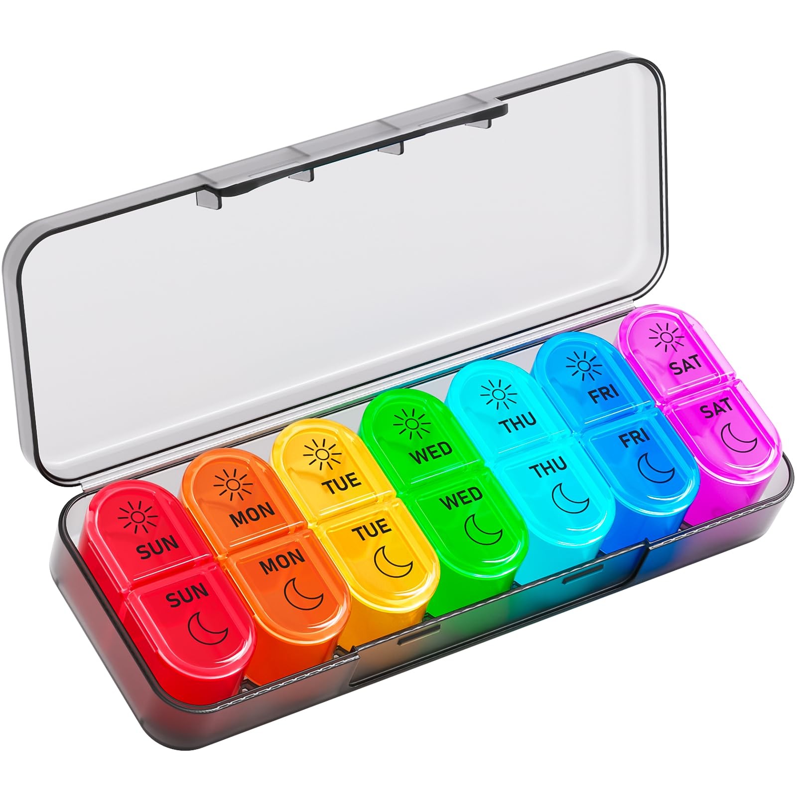 Betife AM PM Pill Organizer 7 Day, Weekly Pill Organizer 2 Times a Day, Daily...