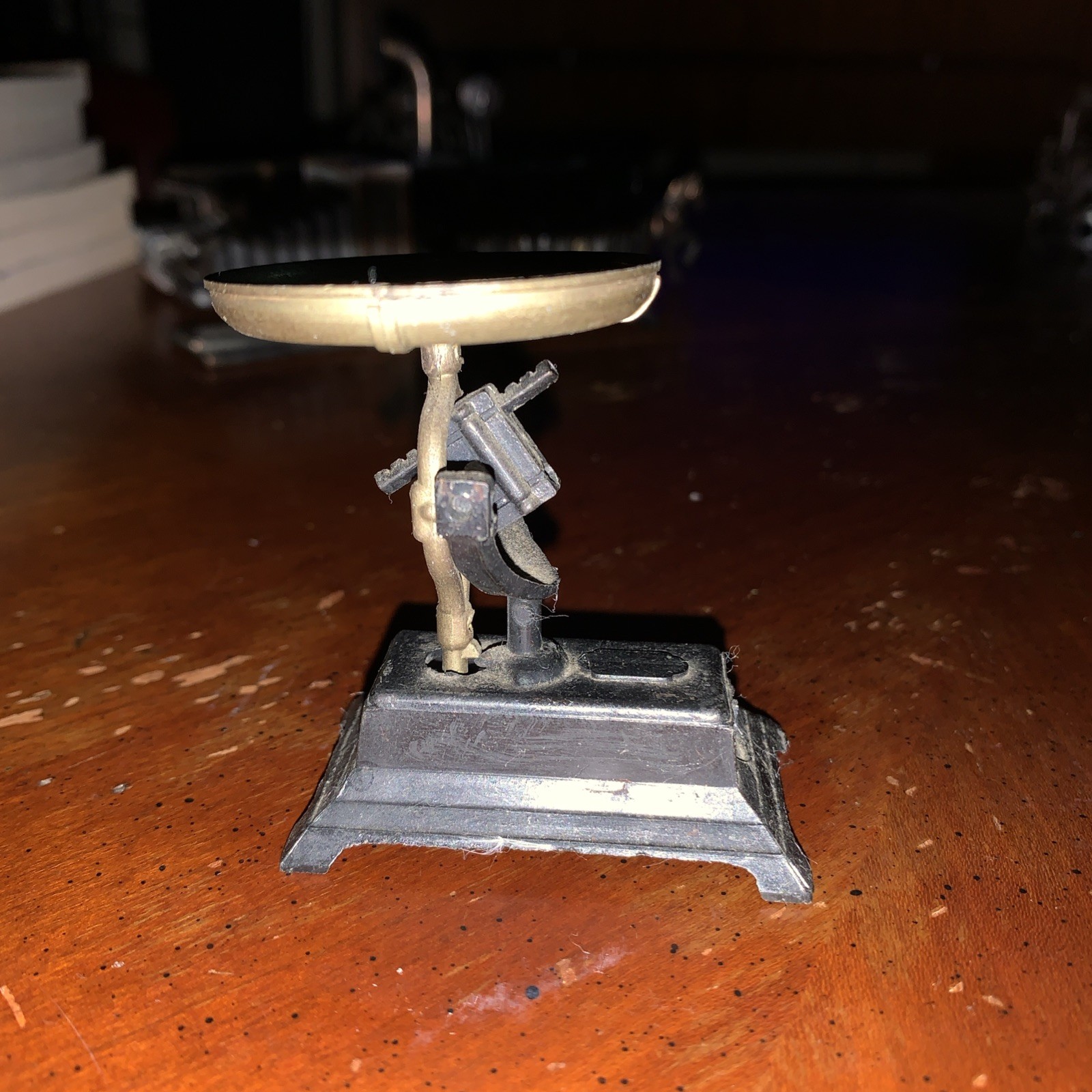 Vintage Die Cast Metal Miniature Scale Pencil Sharpener