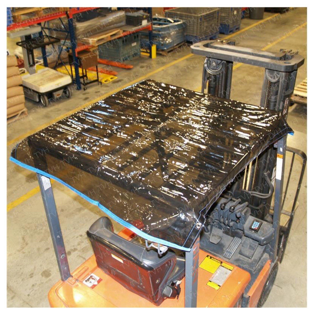 New Universal Forklift Windshield Canopy 48”x42” Tinted Rain Weather Guard