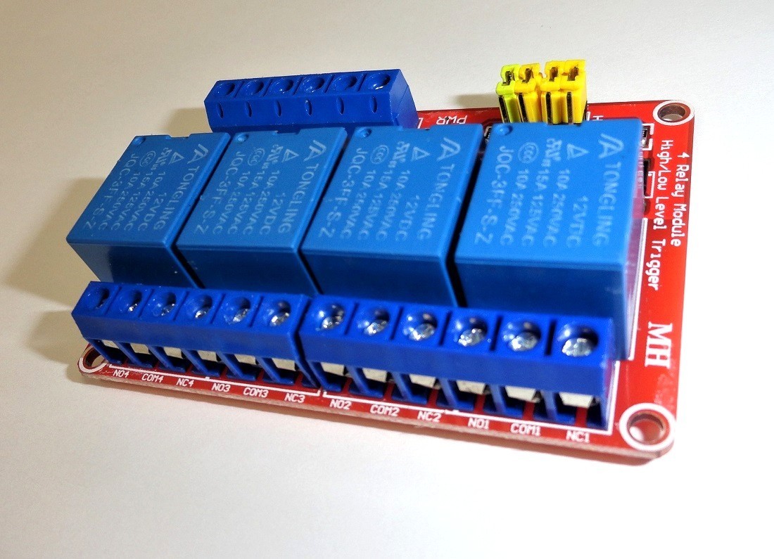 4-Channel 12VDC 10A Relay Board Optocoupler Isolation, Hi/Low Level Trigger, USA