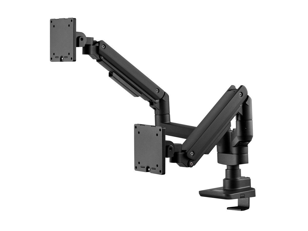 Workstream by Monoprice Heavy Duty Dual Monitor Gas Spring Desk Mount - Up to