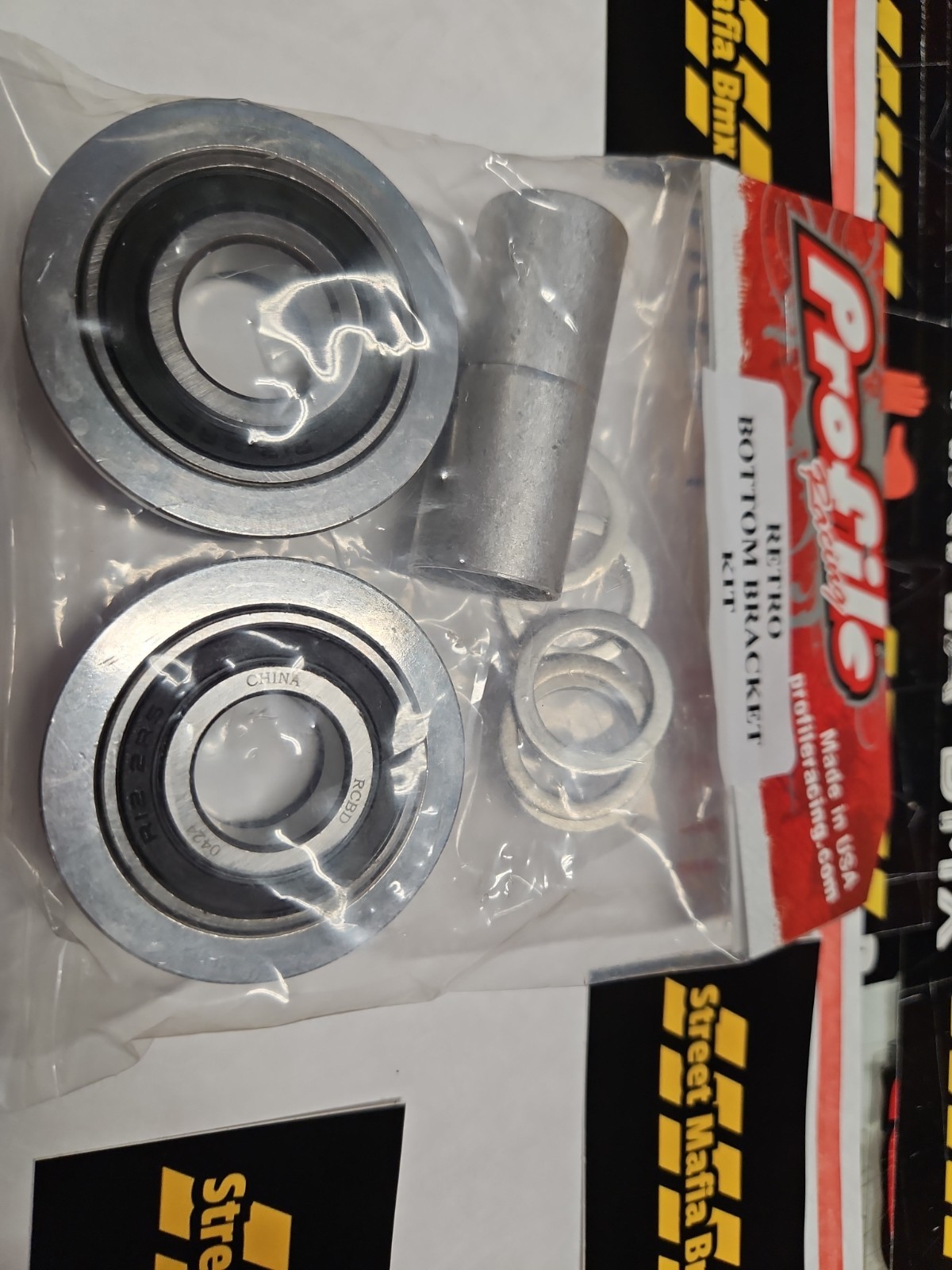 Profile BMX Bike 19mm x USA Silver RETRO bottom bracket KIT oldschool BMX BB New