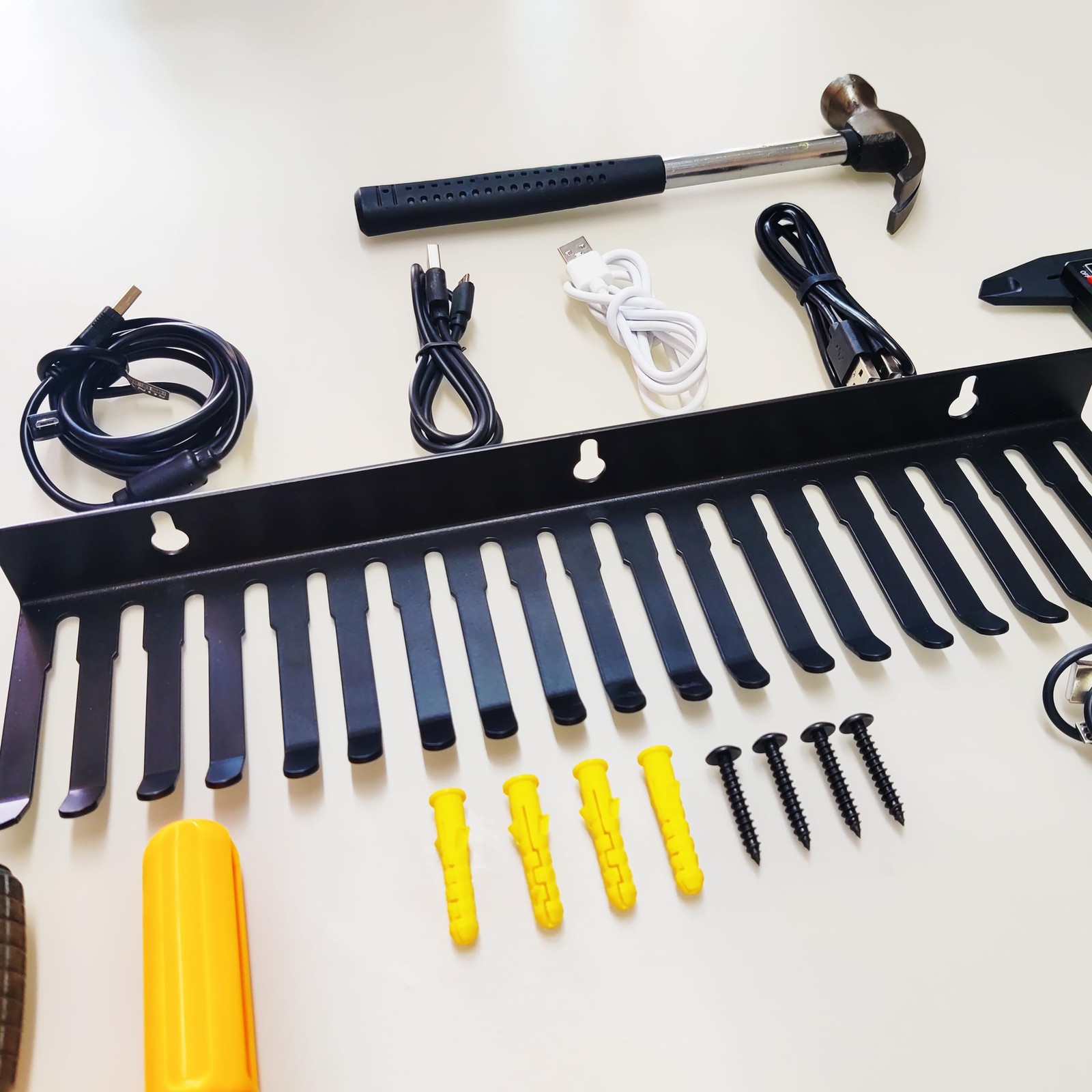 2 Pack 19 Slots Wall mountable Cable Hanger and Organizer,Cable Holder,Cable ...