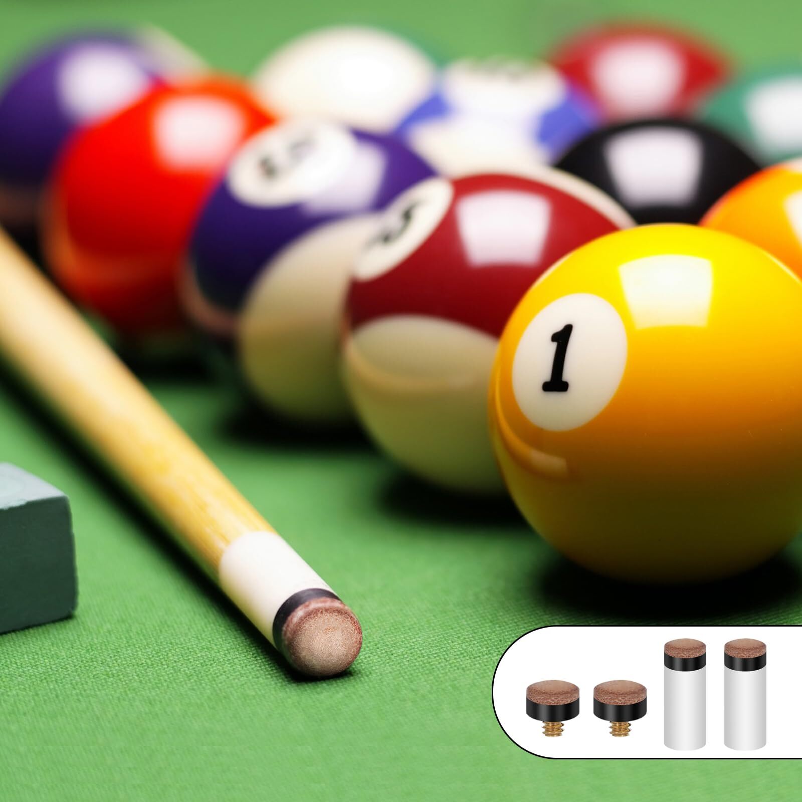 40PCS Billiard Cues Tips Replacement 10pcs White Pool Cue Stick Ferrules 30 S...