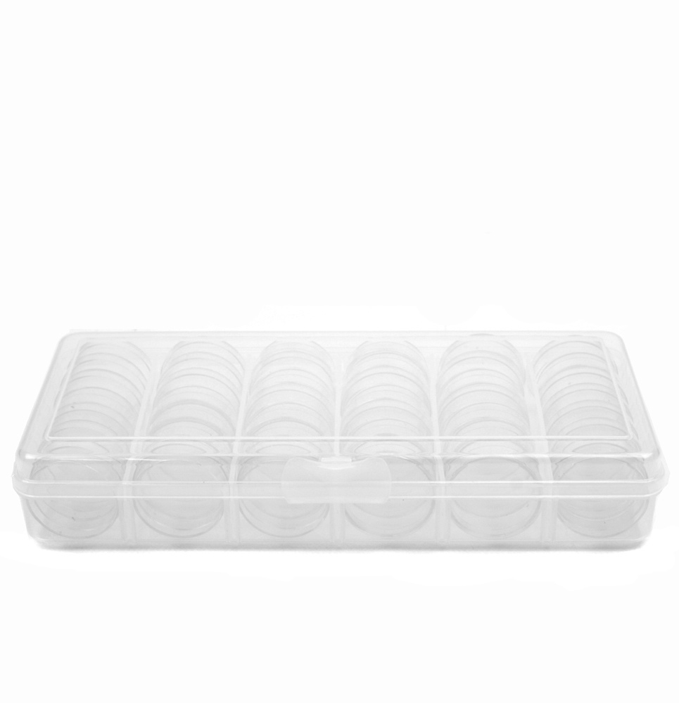 Storage Box Divider Tray 42 Round Individual Clear Containers Multi-functional O