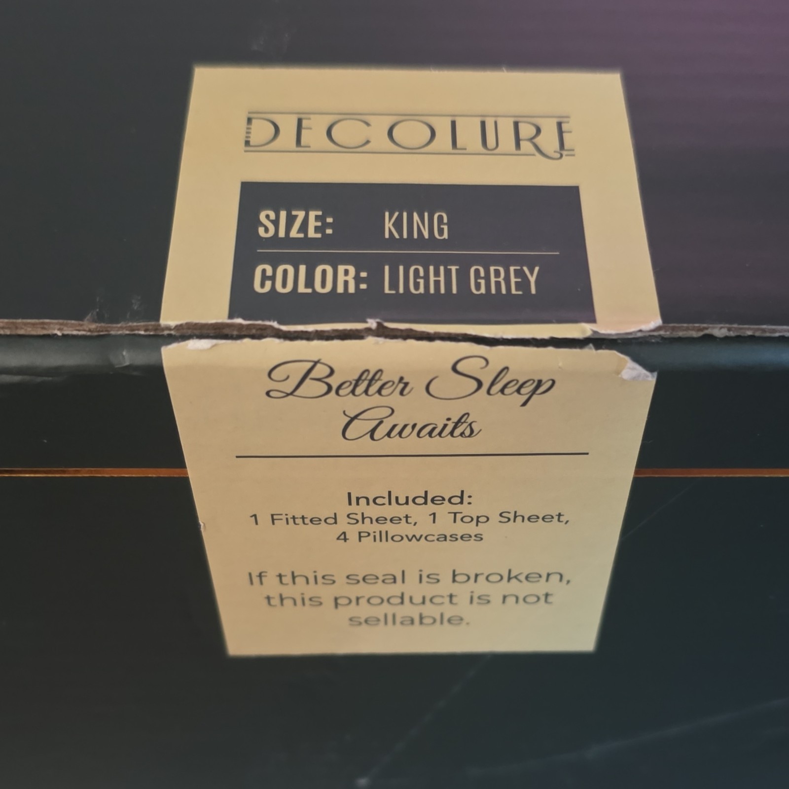 DECOLURE Bamboo Viscose Cooling 6-Piece Sheet Set King Light Grey
